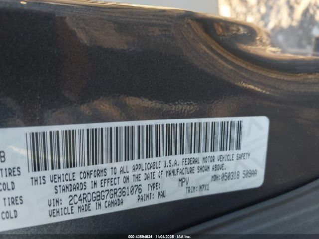 2016 DODGE GRAND CARAVAN 2C4RDGBG7GR361076 Photo 8