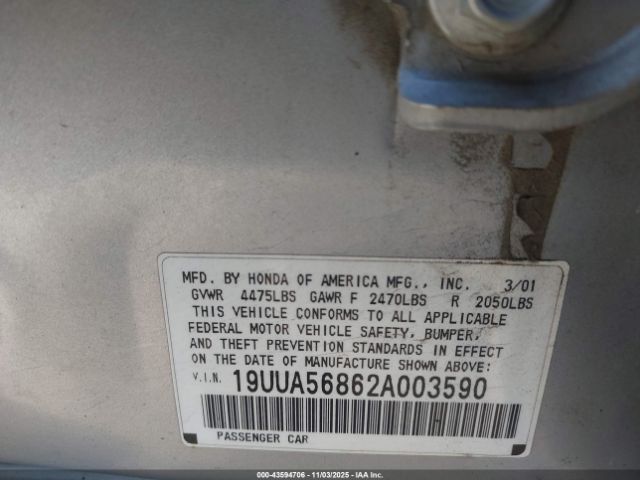 2002 ACURA TL 19UUA56862A003590 Photo 8