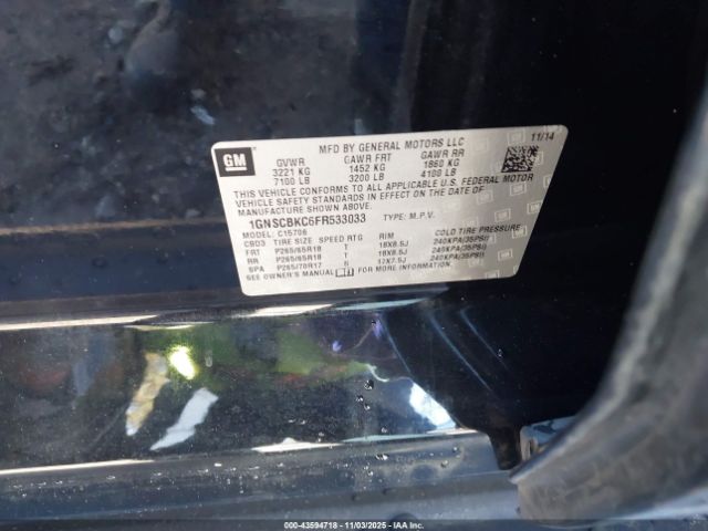 2015 CHEVROLET TAHOE 1GNSCBKC6FR533033 Photo 8