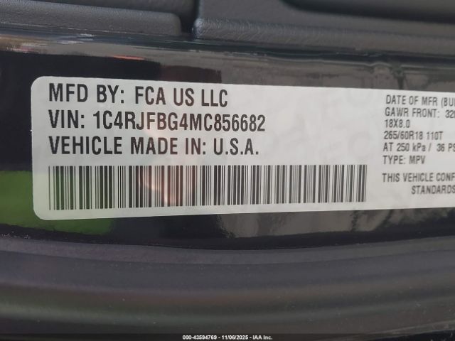 2021 JEEP GRAND CHEROKEE 1C4RJFBG4MC856682 Photo 8