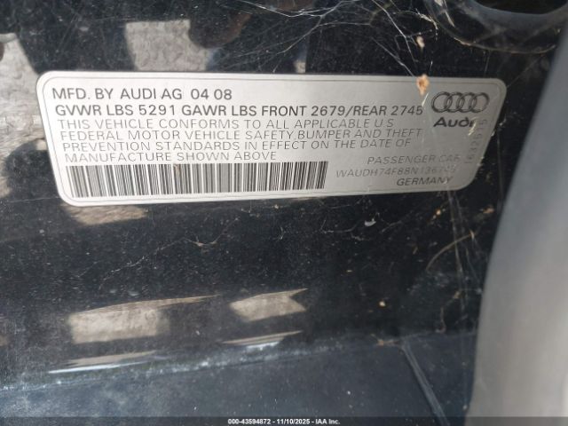 2008 AUDI A6 WAUDH74F88N136745 Photo 8