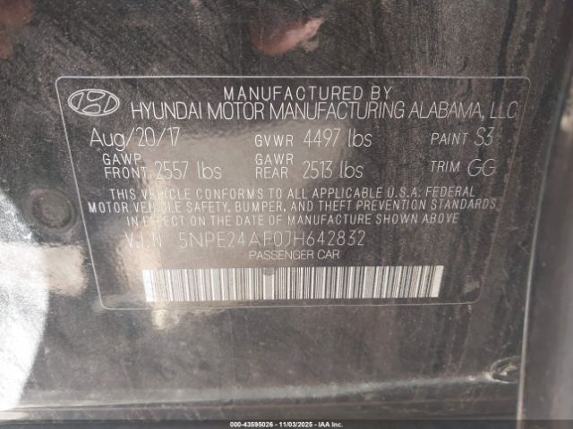 2018 HYUNDAI SONATA 5NPE24AF0JH642832 Photo 8