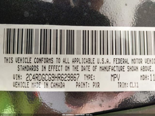 2017 DODGE GRAND CARAVAN 2C4RDGCG9HR629867 Photo 8