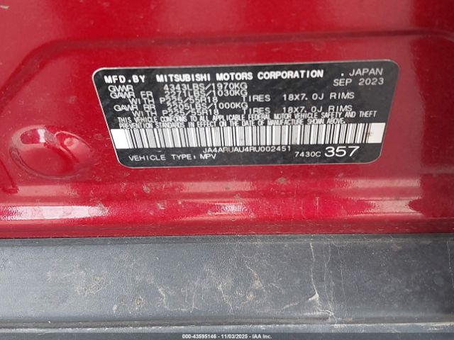 2024 MITSUBISHI OUTLANDER SPORT JA4ARUAU4RU002451 Photo 8