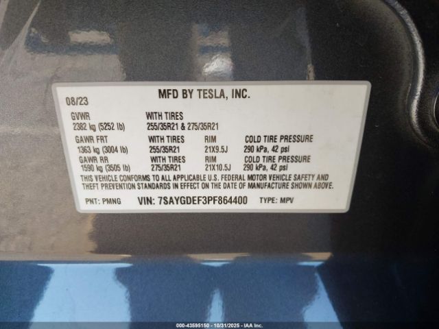 2023 TESLA MODEL Y 7SAYGDEF3PF864400 Photo 8