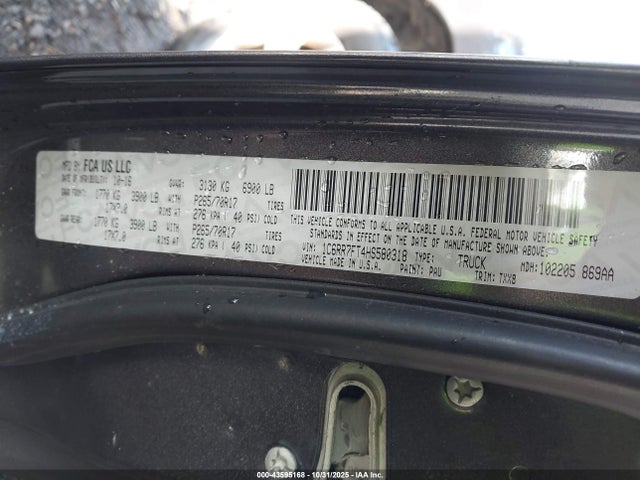43595168 :رقم المزاد ، 1C6RR7FT4HS580318 vin ، 2017 Ram 1500 Tradesman  4x4 6'4 Box مزاد بيع