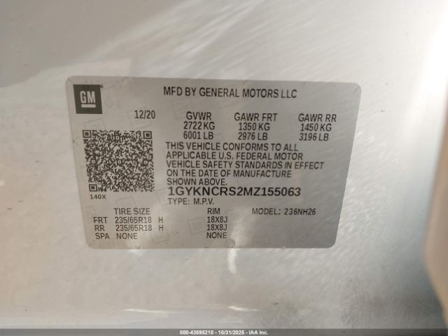 2021 CADILLAC XT5 1GYKNCRS2MZ155063 Photo 8