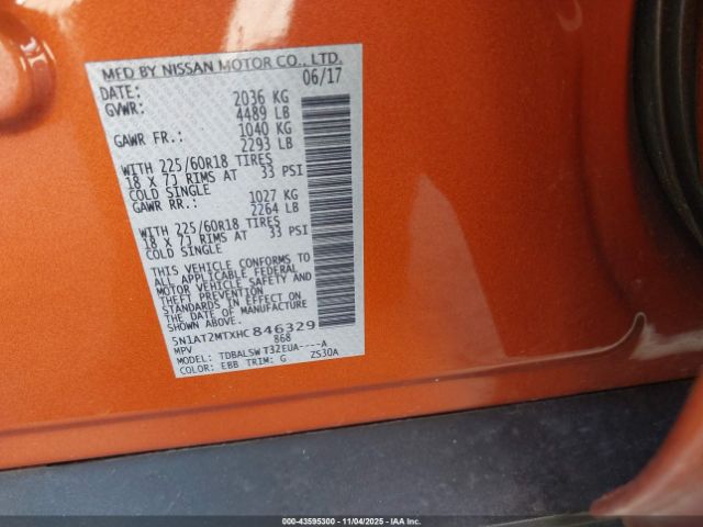 2017 NISSAN ROGUE 5N1AT2MTXHC846329 Photo 8