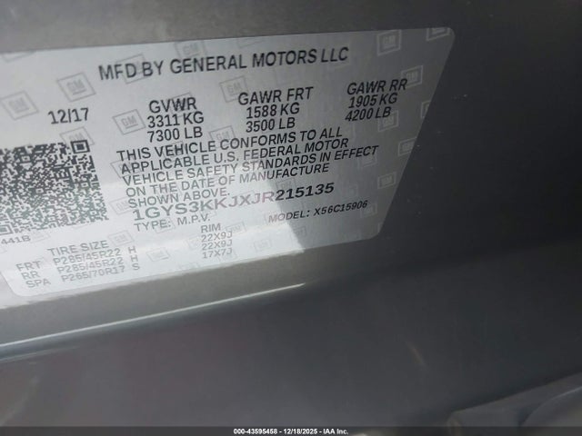 2018 CADILLAC ESCALADE ESV 1GYS3KKJXJR215135 Photo 8