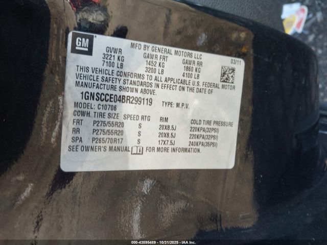 2011 CHEVROLET TAHOE 1GNSCCE04BR299119 Photo 8