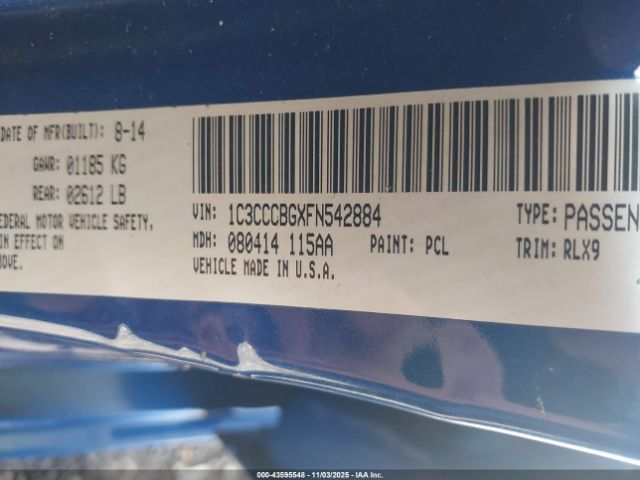 2015 CHRYSLER 200 1C3CCCBGXFN542884 Photo 8