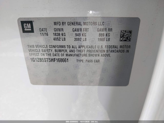 2017 CHEVROLET MALIBU 1G1ZB5ST5HF168661 Photo 8