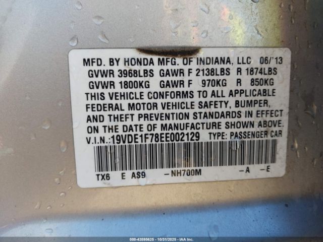 2014 ACURA ILX 19VDE1F78EE002129 Photo 8