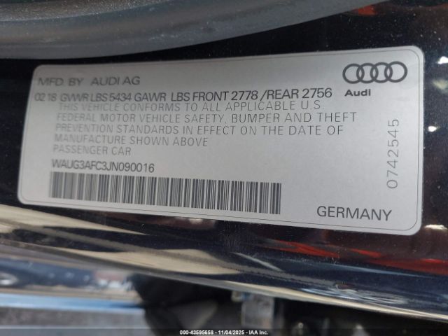 2018 AUDI A6 WAUG3AFC3JN090016 Photo 8