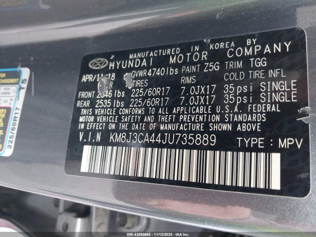 Hyundai TUCSON SEL 2018 KM8J3CA44JU735889 Image 9