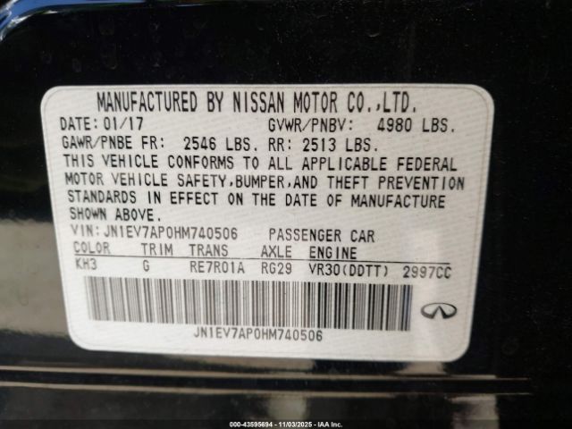 2017 INFINITI Q50 JN1EV7AP0HM740506 Photo 8