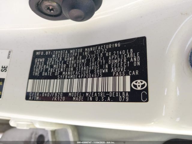 2023 TOYOTA COROLLA 5YFB4MDE4PP004675 Photo 8
