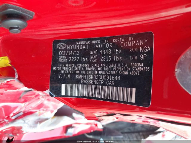 2013 HYUNDAI GENESIS KMHHT6KD3DU091644 Photo 8