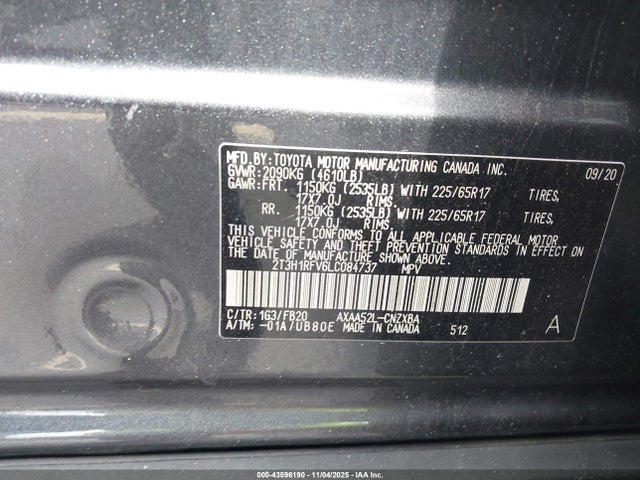 2020 TOYOTA RAV4 2T3H1RFV6LC084737 Photo 8