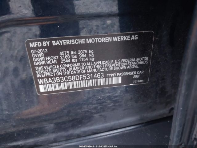 2013 BMW 328I WBA3B3C58DF531463 Photo 8