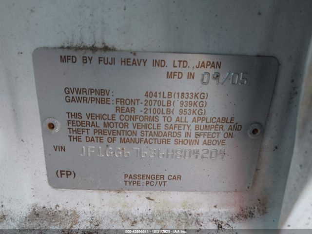 2006 SUBARU IMPREZA JF1GG67636H804204 Photo 8