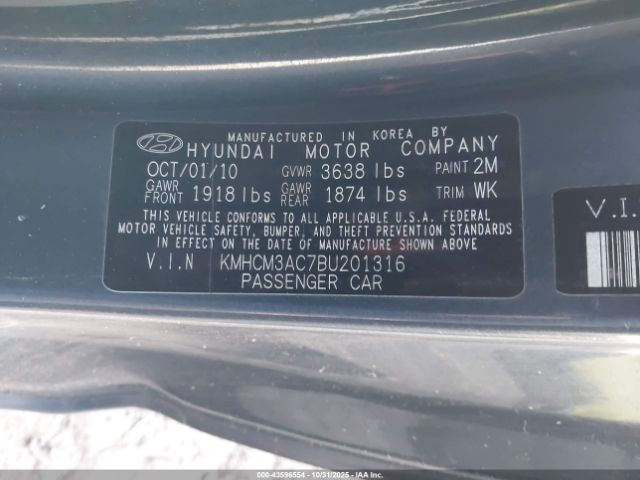 2011 HYUNDAI ACCENT KMHCM3AC7BU201316 Photo 8