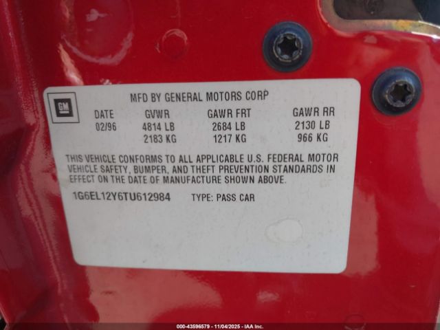 1996 CADILLAC ELDORADO 1G6EL12Y6TU612984 Photo 8