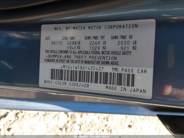 2016 MAZDA MAZDA6 JM1GJ1W58G1435437 Photo 8