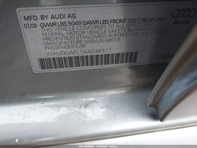 2010 AUDI S4 WAUDGAFL1AA038317 Photo 8