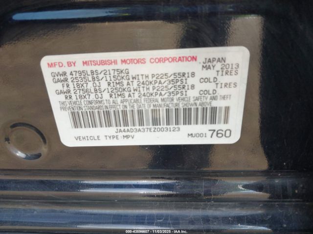 2014 MITSUBISHI OUTLANDER JA4AD3A37EZ003123 Photo 8