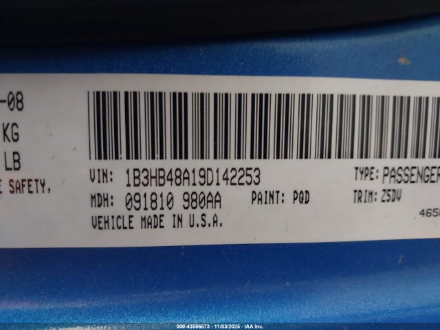 2009 DODGE CALIBER 1B3HB48A19D142253 Photo 8