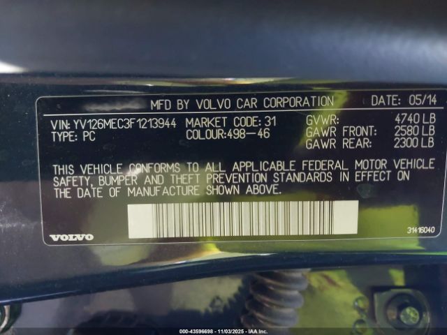 2015 VOLVO V60 YV126MEC3F1213944 Photo 8