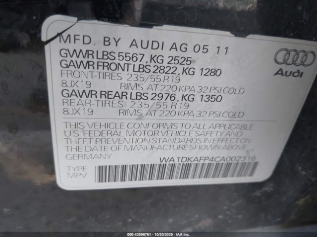2012 AUDI Q5 WA1DKAFP4CA002316 Photo 8
