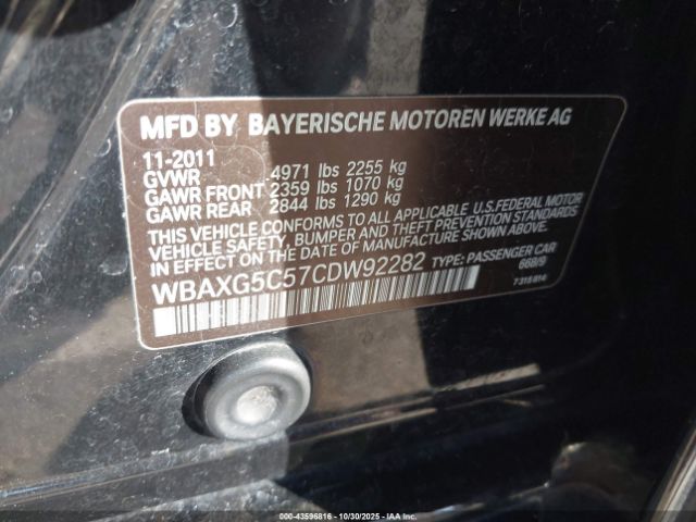 2012 BMW 528I WBAXG5C57CDW92282 Photo 8