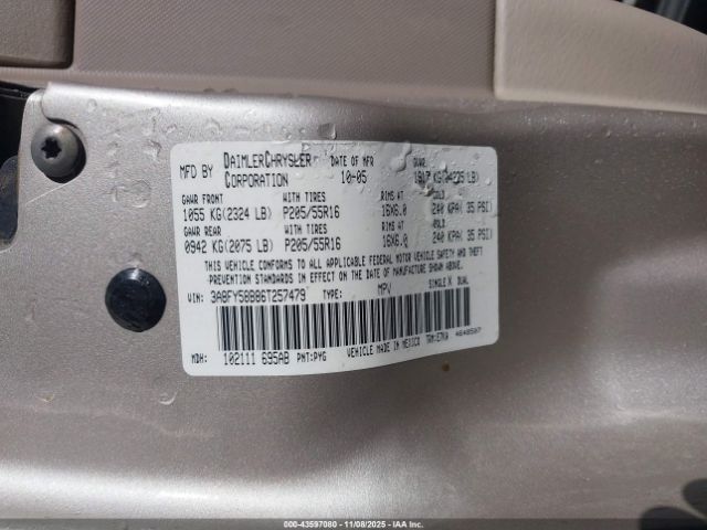 2006 CHRYSLER PT CRUISER 3A8FY58B86T257479 Photo 8