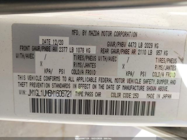 2021 MAZDA MAZDA6 JM1GL1UM6M1606721 Photo 8