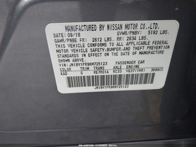 2019 INFINITI Q70L JN1BY1PR9KM725123 Photo 8