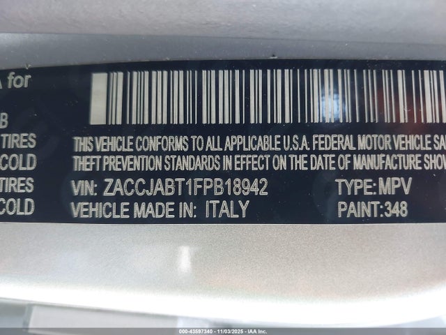 ZACCJABT1FPB18942 Jeep Renegade Latitude