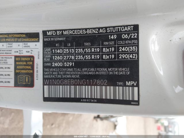 2022 MERCEDES-BENZ GLC 300 W1N0G8EB0NG117802 Photo 8