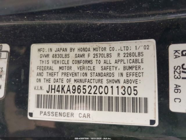 2002 ACURA RL JH4KA96522C011305 Photo 8
