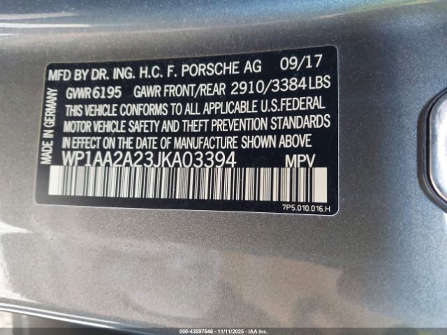 2018 PORSCHE CAYENNE WP1AA2A23JKA03394 Photo 8