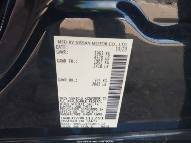 2021 NISSAN ALTIMA 1N4BL4EV7MN311791 Photo 8