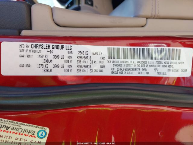 2015 JEEP GRAND CHEROKEE 1C4RJFBG5FC609478 Photo 8