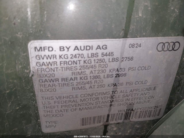 2025 AUDI Q5 WA1FAAFY3S2002935 Photo 8