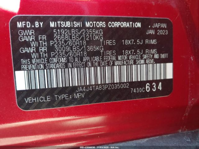 2023 MITSUBISHI OUTLANDER JA4J4TA83PZ035002 Photo 8