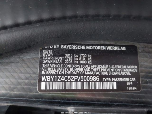 2015 BMW I3 WBY1Z4C52FV500986 Photo 8