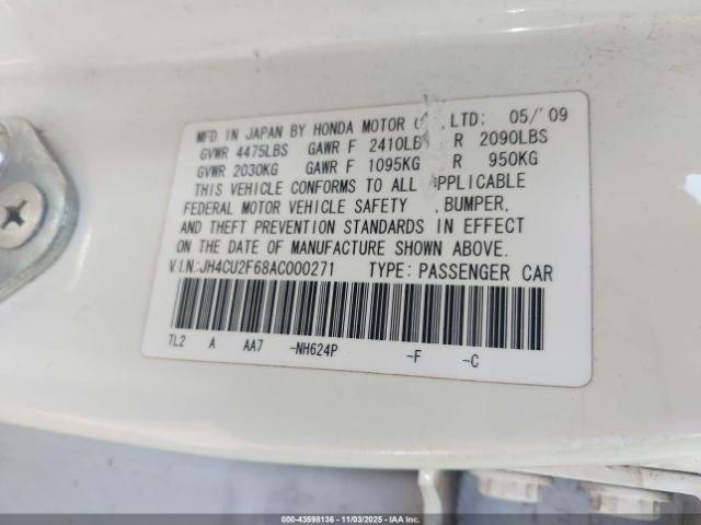 2010 ACURA TSX JH4CU2F68AC000271 Photo 8