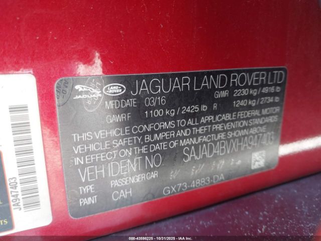 2017 JAGUAR XE SAJAD4BVXHA947403 Photo 8