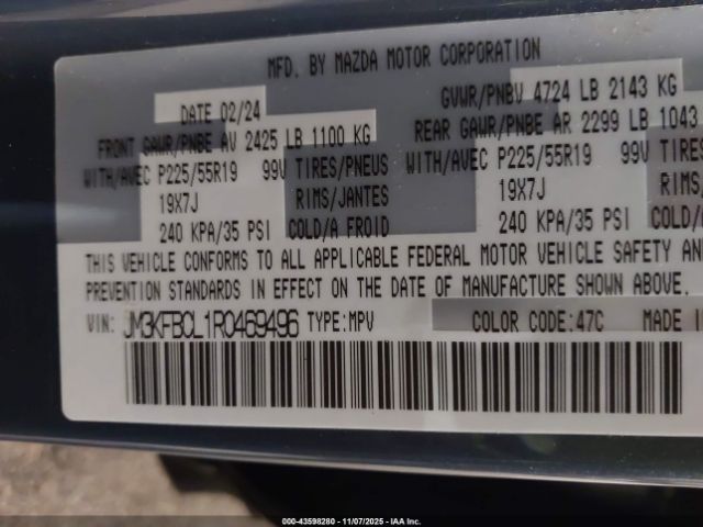 2024 MAZDA CX-5 JM3KFBCL1R0469496 Photo 8