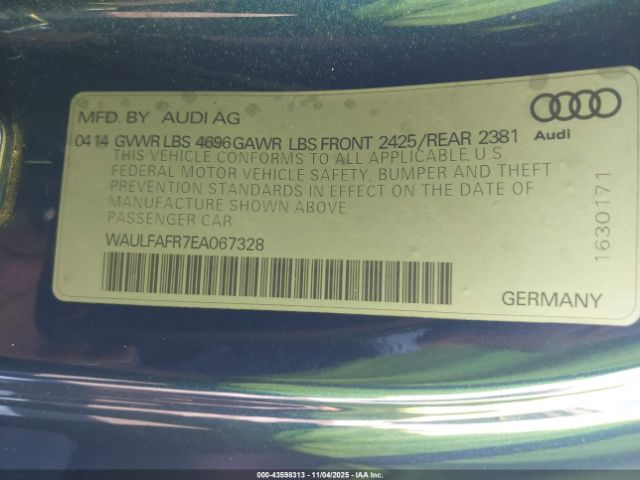 2014 AUDI A5 WAULFAFR7EA067328 Photo 8